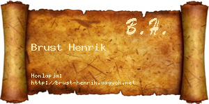 Brust Henrik névjegykártya